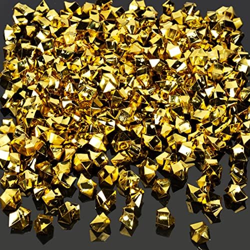  Fake Ice Cubes, 4.4Lbs 1,000PCS Acrylic Ice Cubes Clear Rocks Fake Diamonds Clear Acrylic Vase Filler Plastic Crystals Clear Fake Crushed Ice Rocks Acrylic Gems