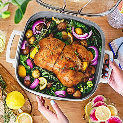  Electric Skillet, The 5-in-1 Expandable Skillet Sautes, Steams, Simmers, Slow Cooks, White