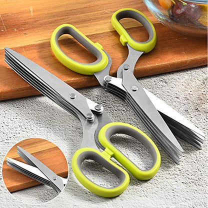  Kitchen Herb Scissors Kitchen Chopping Shear Mince & Snip Herbs Easy & Safe To Store Use With Basil Thyme Parsley & More Dishwasher Safe Baoludz