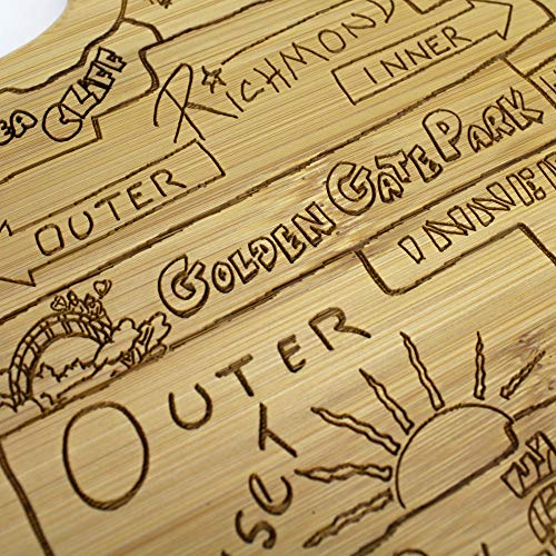  San Francisco City Life Bamboo Serving And Cutting Board