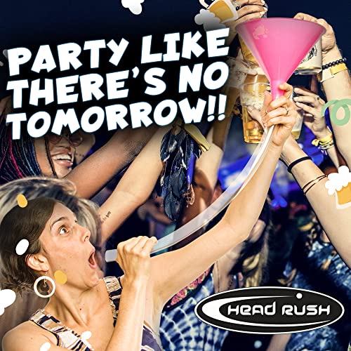  Head Rush Willy Beer Bong - Bachelorette Bongs For Drinking Games, Beer Drinking Accessories + Plastic Funnel, Adult Mouthpiece & White Tube, Beer Funnel Girl Party Games, Party Essentials Ultimate