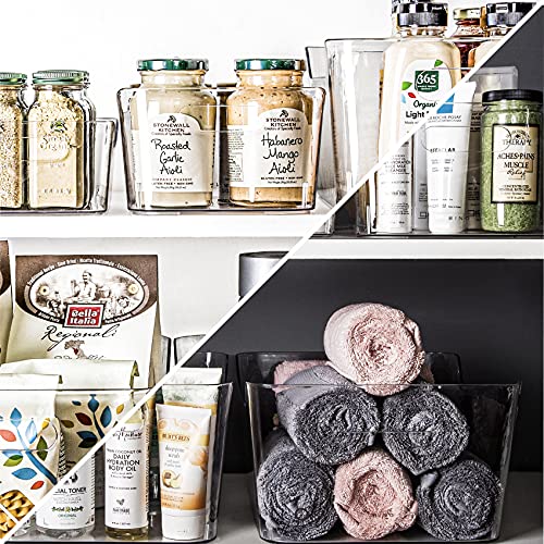  | Plastic Storage Bins, X-Large - 12 Pack | THE SOHO COLLECTION | Multi-Use Organizer Bins | Built-in Handles | BPA-Free | Pantry Organization | Home Organization | Fridge Organizer | Freezer Org