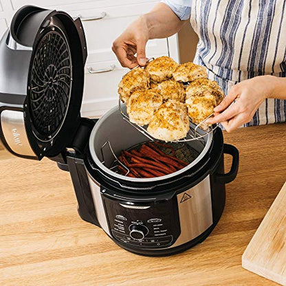 Ninja INJA FD401 Foodi 8-qt. 9-in-1 Deluxe XL Cooker & Air Fryer-Stainless Steel Pressure Cooker, 8-Quart, (Renewed)