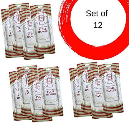  Chrome Vinyl Coated Plate Hanger 10 To 14 Inch Pack Of 4 Hangers - Plate Hangers For The Wall