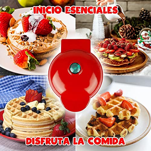  Mini Maker Waffle Maker - Heart Waffle Maker - Ready In 3 Minutes - Non-Stick Surface And Easy To Clean - Perfect Breakfast Waffler/Waffle Maker 16 X 12 X 8 Cm