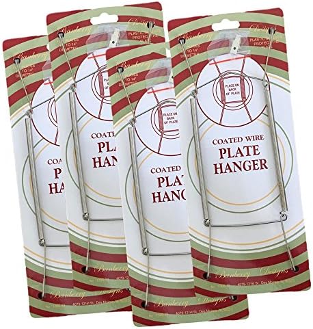  Chrome Vinyl Coated Plate Hanger 10 To 14 Inch Pack Of 4 Hangers - Plate Hangers For The Wall
