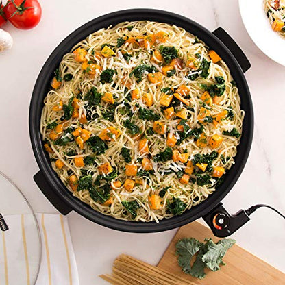 Dash Family Size Electric Skillet With 14 Inch Nonstick Surface + Recipe Book For Pizza, Burgers, Cookies, Fajitas, Breakfast & More, 20 Cup Capacity, 1400-Watt - Red