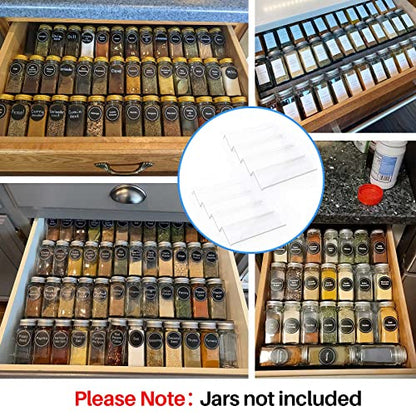  MIUKAA Clear Acrylic Spice Drawer Organizer, 4 Tier- 2 Set Expandable From 13" To 26" Seasoning Jars Drawers Insert, Kitchen Spice Rack Tray For Drawer/Countertop (Jars Not Included)