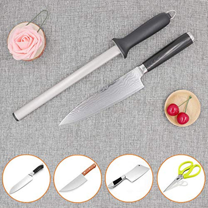  Wiitek 10inch Diamond Knife Honing Rod, Professional Chef Knife Sharpening Steel, Kitchen Knives Sharpeners, Oval 600# Grit, Ideal For Chef Knife, Cooking Knife, Butchers Knife And Japanese Knife