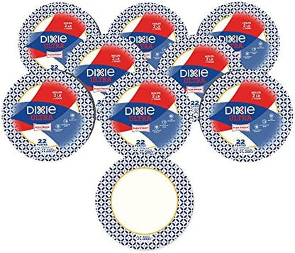  Sposable Paper Plates, 10-1/16 In. Dinner Size, Printed, 176 Count