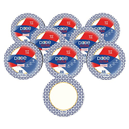  Sposable Paper Plates, 10-1/16 In. Dinner Size, Printed, 176 Count