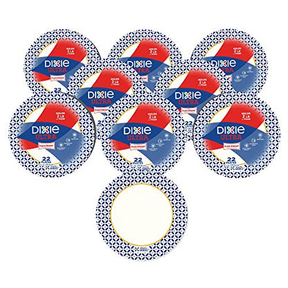  Sposable Paper Plates, 10-1/16 In. Dinner Size, Printed, 176 Count