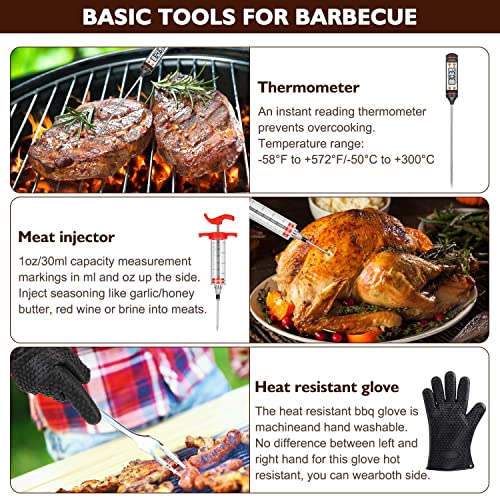  Grill Set, Grill Tools, Grill BBQ Accessories, Grilling Gifts For Men, 34PCS BBQ Tools For Outdoor Grill With Aluminum Case, Spatula,Tongs &Skewers,Smoker Accessories For Birthday, Dad, Wedding