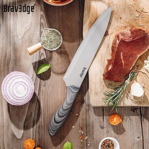  5 PCS Kitchen Knife Set, Kitchen Knives Professional With Sheaths And Gift Box, High Carbon Stainless Steel Ultra Sharp Chef Knife Set For Multipurpose Cooking With Ergonomic Handle