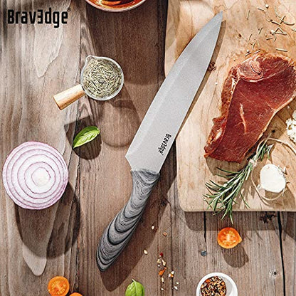  5 PCS Kitchen Knife Set, Kitchen Knives Professional With Sheaths And Gift Box, High Carbon Stainless Steel Ultra Sharp Chef Knife Set For Multipurpose Cooking With Ergonomic Handle