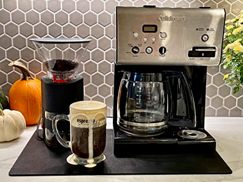  Offee Mat Rubber Backed Absorbent Hide Stain Dish Drying Mat/Dish Mat For Coffee Bar Accessories Fit Under Coffee Pot Espresso And Protect Kitchen Counter From Coffee Machine Mess