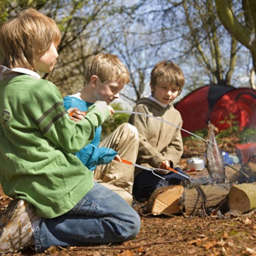  Riout Marshmallow Roasting Sticks 10 Pack Extra Long 45’’ Stainless Telescoping Hot Dog Smores Skewers Kids Safe Barbecue Forks For Campfire, Bonfire And Grill