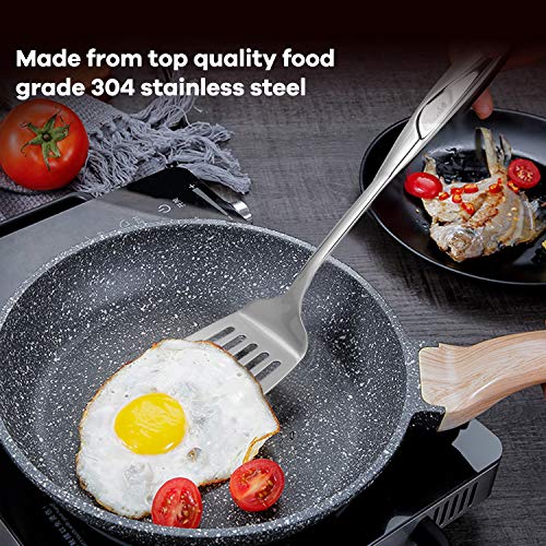  High-grade Stainless Steel Slotted Spatula,Cooking Slotted Turner For Kitchen 1-Pcs (13.5 Inch)