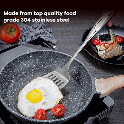  High-grade Stainless Steel Slotted Spatula,Cooking Slotted Turner For Kitchen 1-Pcs (13.5 Inch)
