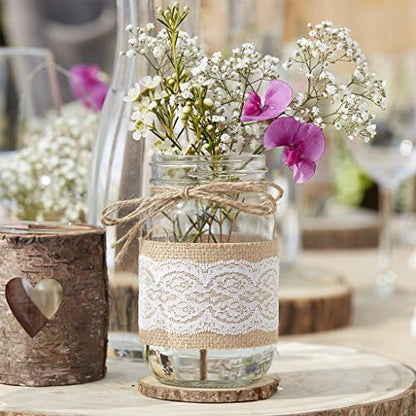 Ginger Ray White Faux Flower Wedding Day Photobooth Backdrop Wall Decoration Rustic Country