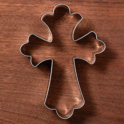 Large Fancy Cross Cookie Cutter Christian Baptism Fondant Biscuit Cutter - 3.3 X 4.4 Inches - Stainless Steel