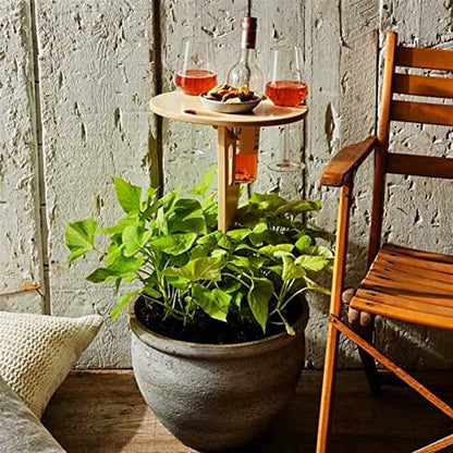  Table Outdoor Portable Folding Wine Table With Round Desktop Portable Rack Travel Tool