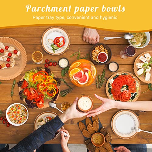  Air Fryer Liners Disposable 100pcs Air Fryer Parchment Paper 8 Inch (Fit 5-8 Qt) Non-Stick Oil Paper For Air Frying, Baking, Microwave Oven Baking