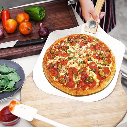  Reenerhome Pizza Peel- Paddle - Spatula - Metal- Premium Stainless Steel Pizza Peel 12 Inch- Aluminum Free Large Wood Folding Pizza Peel Long Handle For Pizza Stones Grill And Outdoor Pizza Oven