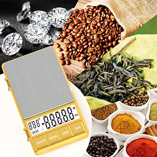  Espresso Scale With Timer 1000g/0.1g, Small And Handy Barista Scale, Gold Brew Drip Tray Coffee Scale With Timer