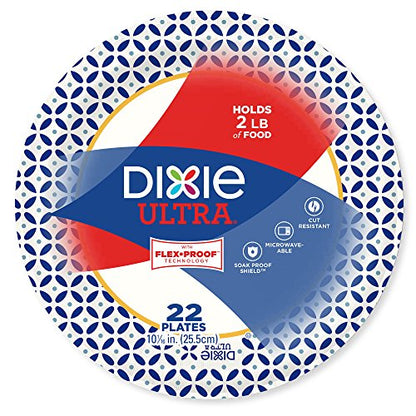  Sposable Paper Plates, 10-1/16 In. Dinner Size, Printed, 176 Count