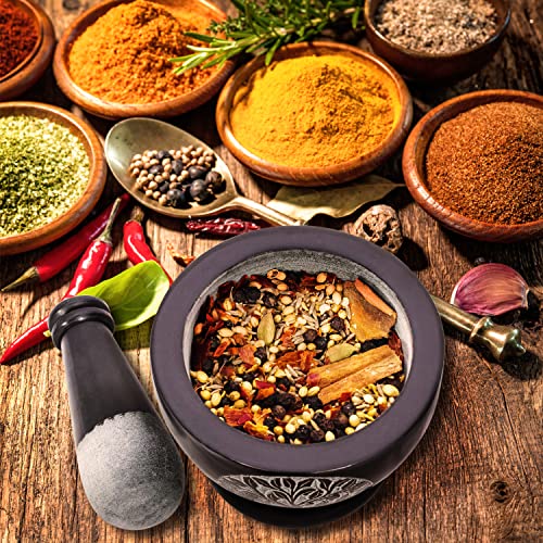  Mortar And Pestle, Made Of Heavy Duty Polished Hard Stone, Natural Stone Grinder For Spices, Pastes, Herbs, Seasoning Etc. (Tree Of Life)