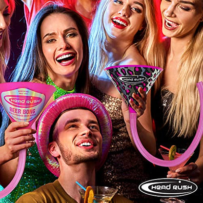  Head Rush Willy Beer Bong - Bachelorette Bongs For Drinking Games, Beer Drinking Accessories + Plastic Funnel, Adult Mouthpiece & White Tube, Beer Funnel Girl Party Games, Party Essentials Ultimate