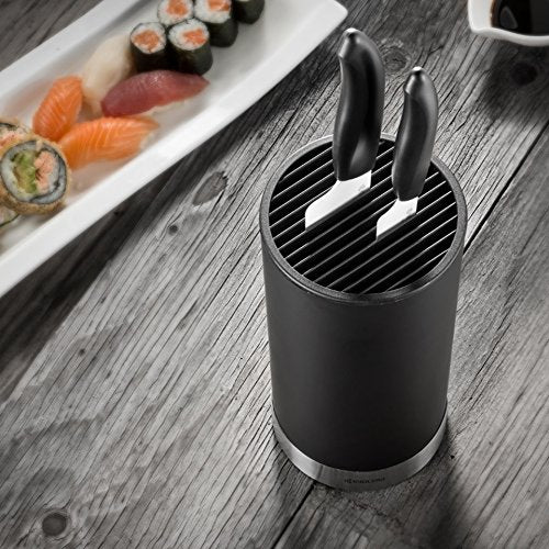 Kyocera KB-U-BK Universal Round Soft Touch Knife Block, 8.8" X 4.3", Black