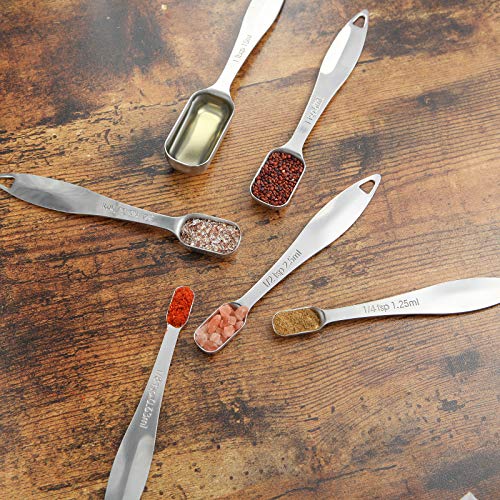 N/A Measuring Spoons Set Of 6 Pieces, Stainless Steel Mental Stackable Tablespoon For Cooking & Baking,Long Handle Design For Spice Jars,Ideal For Dry And Liquid Ingredients
