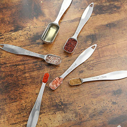 N/A Measuring Spoons Set Of 6 Pieces, Stainless Steel Mental Stackable Tablespoon For Cooking & Baking,Long Handle Design For Spice Jars,Ideal For Dry And Liquid Ingredients
