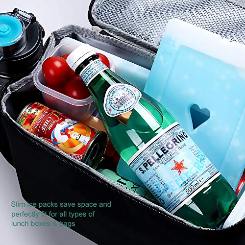  10 X Ice Packs For Lunch Box - Freezer Ice Packs - Slim Long Lasting Cool Packs For Lunch Bags And Cooler, Poker Design (Heart)