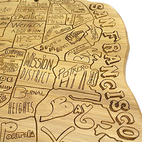  San Francisco City Life Bamboo Serving And Cutting Board