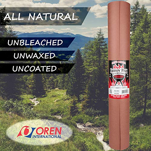  Smokin' Pink Kraft Butcher Paper Roll | 24" X 200' (400 Sq Ft) | Best Peach Wrapping Paper For Smoking Meat, Brisket, Crawfish Boil, Or Table Runner | Unbleached Unwaxed Uncoated | Made In USA