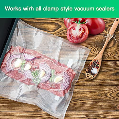  Vacuum Sealer Bags, 2 Rolls Thicker Heavy-Duty Commercial Quality Textured Vacuum Seal Bags For Food Storage Saver Sous Vide Cooking,Vacuum Sealer Rolls
