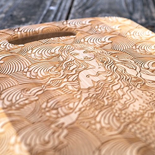  Mermaid Cutting Board 14''x9.5''x.5'' Bamboo