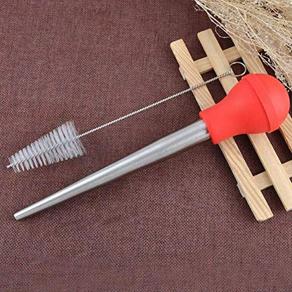  Turkey Baster Syringe For Cooking, Baster Syringe For Thanksgiving, Stainless Steel Turkey Baster With Needles And Cleaning Brush
