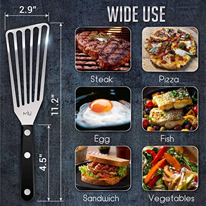  Ish Spatula Stainless Steel, Flexible, Polished Metal, Corrosion Resistant, Kitchen Slotted Turner [Upgraded Version]