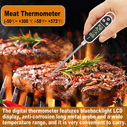  26PC Exclusive BBQ Grill Accessories In Aluminum Case For Birthday Christmas Grilling Gifts - Premium Grill Utensils Set With Barbecue Claws, Meat Injector, Thermometer For Smoker, Camping