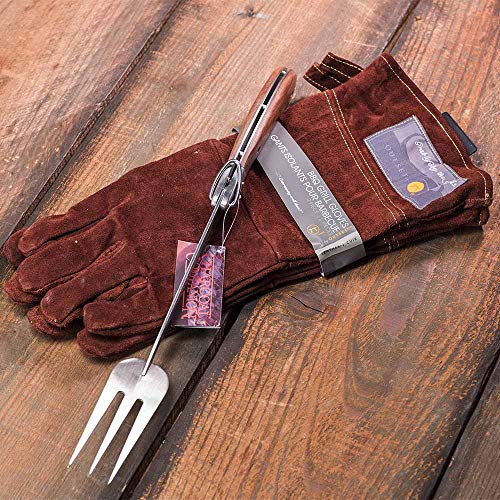  Pit Master Barbecue Crate – The Ultimate BBQ Gift For Men – Includes Meat Claws, Barbecue Rub, Sauces, Leather Gloves & More – Ships In A Sealed Wooden Crate With A Laser-Etched Crowbar