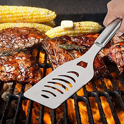  Extra Sturdy Grill Spatula With Bottle Opener-Heavy Duty Stainless Steel Metal BBQ Spatula- Large Metal Grilling Turner For Grilled Beef, Steak-4x6 In Hamburger Turner