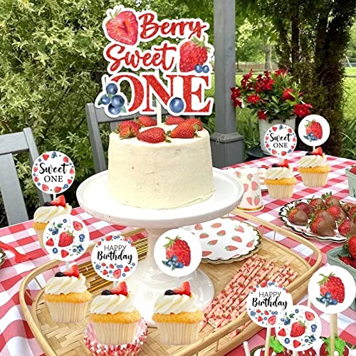  Strawberry Theme Party Tableware Set,Disposable Dinnerware Decoration Supplies Including Dinner Plates,Napkins And Cups For Fruit Party, Picnic, Wedding Baby Shower - Serve 20 Guests