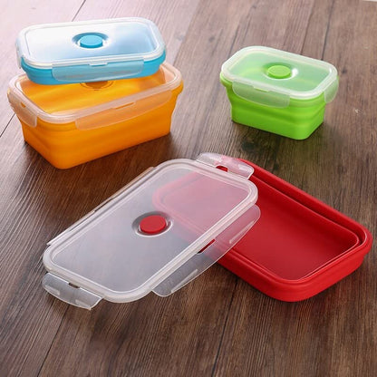  Kitchen Gadgets Salad Box 350ML Silicone Lunch Box Portable Bowl Colorful Folding Food Salad Tool Kitchen Accessories Salad Boxs