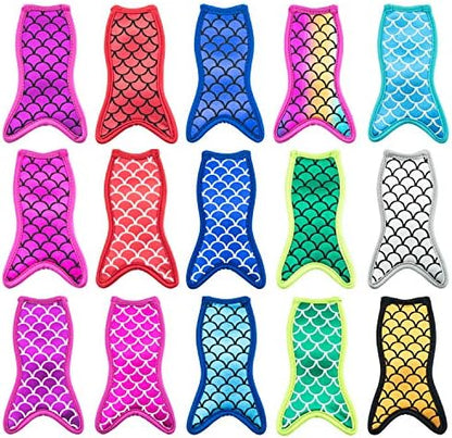  15 Pieces Reusable Popsicle Holders Popsicle Bags Freezer Ice Pop Sleeves Antifreezing Ice Pop Holders, White Fish Style