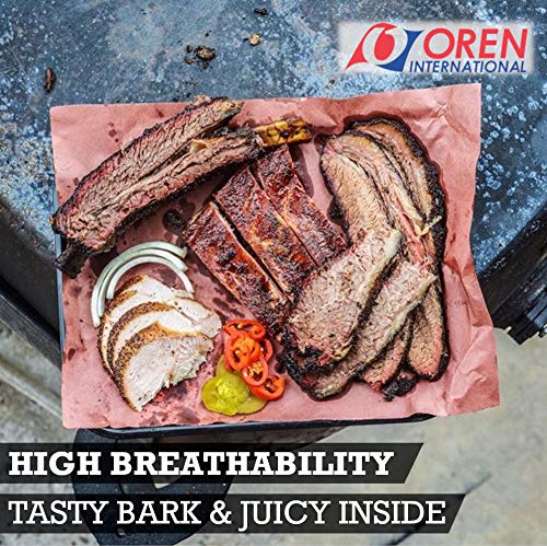  Smokin' Pink Kraft Butcher Paper Roll | 24" X 200' (400 Sq Ft) | Best Peach Wrapping Paper For Smoking Meat, Brisket, Crawfish Boil, Or Table Runner | Unbleached Unwaxed Uncoated | Made In USA