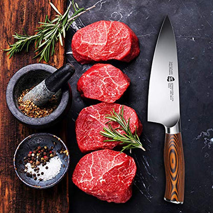  Chef Knife- Kitchen Chef S Knife - High Carbon German Stainless Steel Cutlery - Rust Resistant - Pakkawood Handle - Luxurious Gift Box Included - 6 - Fiery Phoenix Series